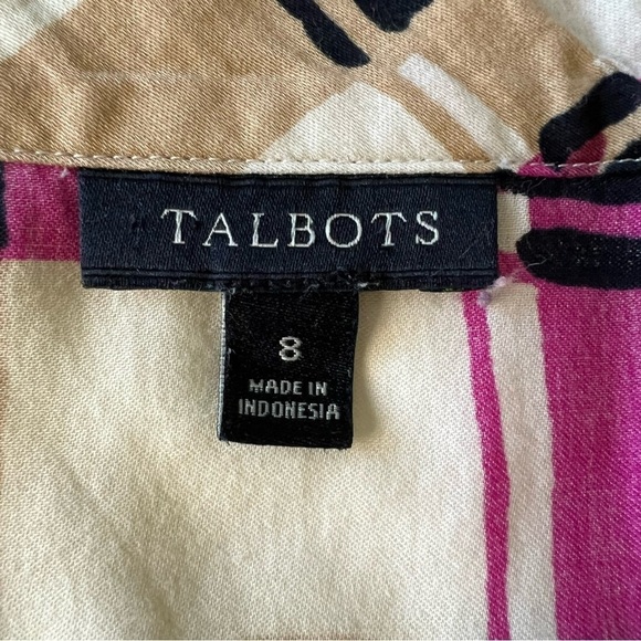 2/$30 Talbots Sleeveless Cotton Blouse Top in Pink and Tan plaid SZ 8 - Picture 5 of 8